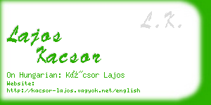 lajos kacsor business card